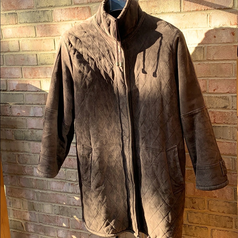 Laura Winston suede faux shearling coat